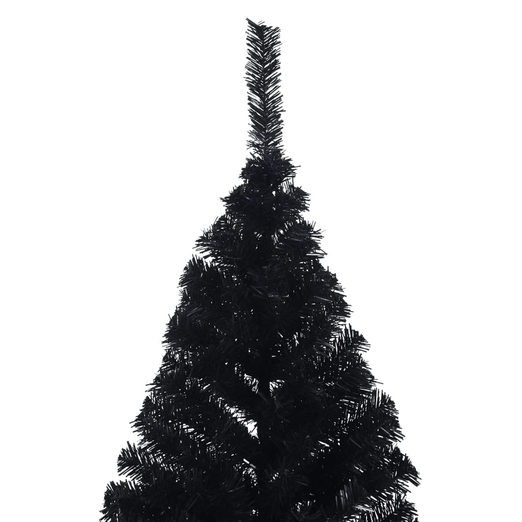 Artificial Half Christmas Tree with Stand Black 210 cm PVC