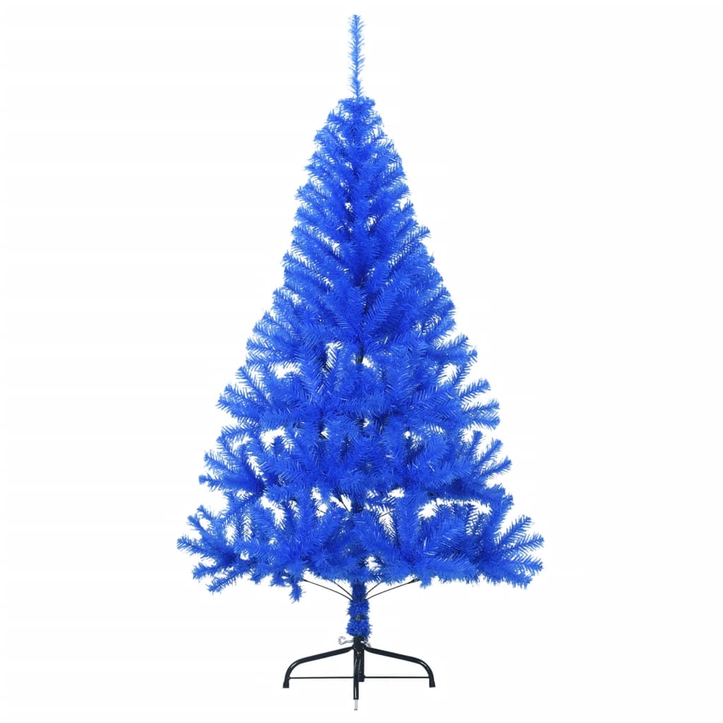 Artificial Half Christmas Tree with Stand Blue 120 cm PVC