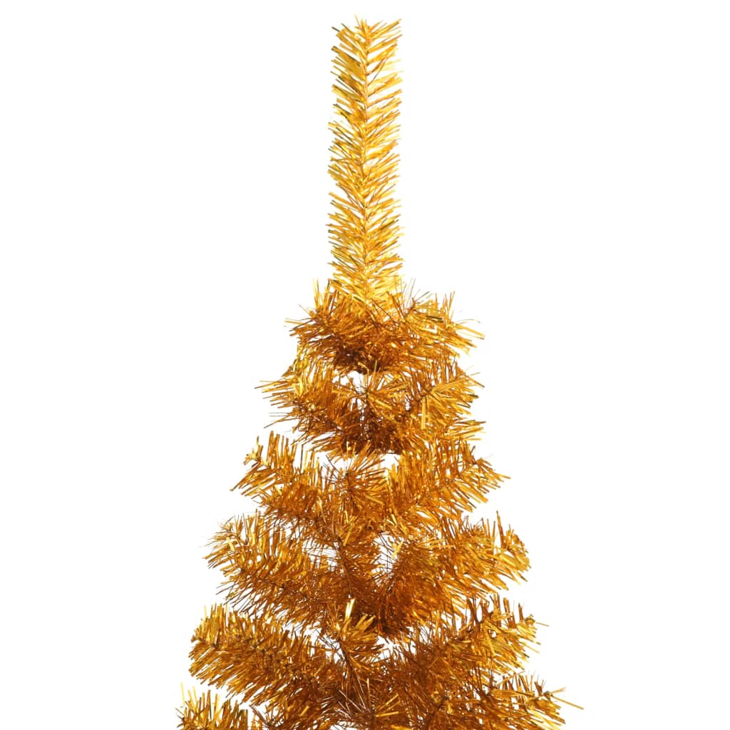 Artificial Half Christmas Tree with Stand Gold 210 cm PET