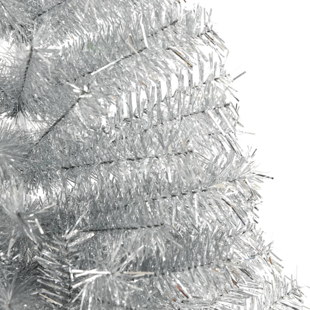 Artificial Half Christmas Tree with Stand Silver 240 cm PET