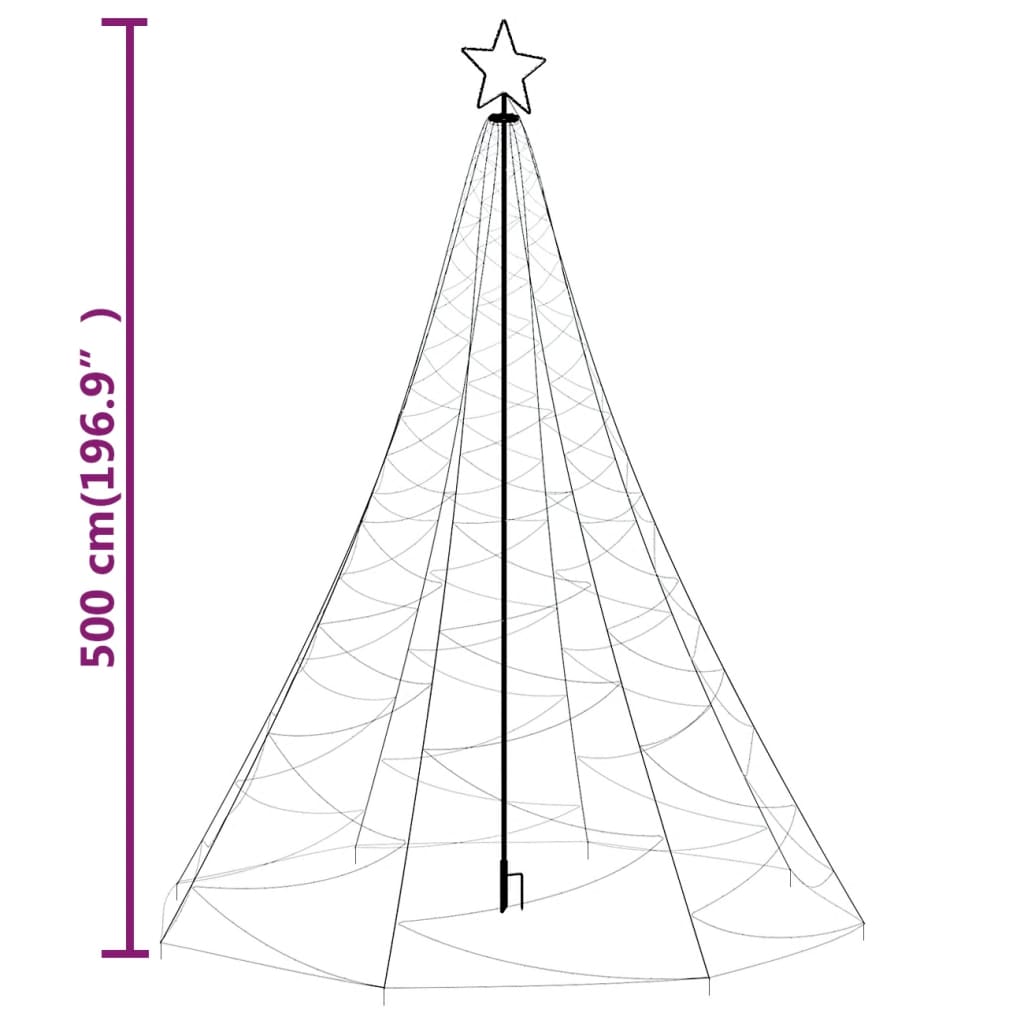 Christmas Tree with Spike Blue 1400 LEDs 500 cm