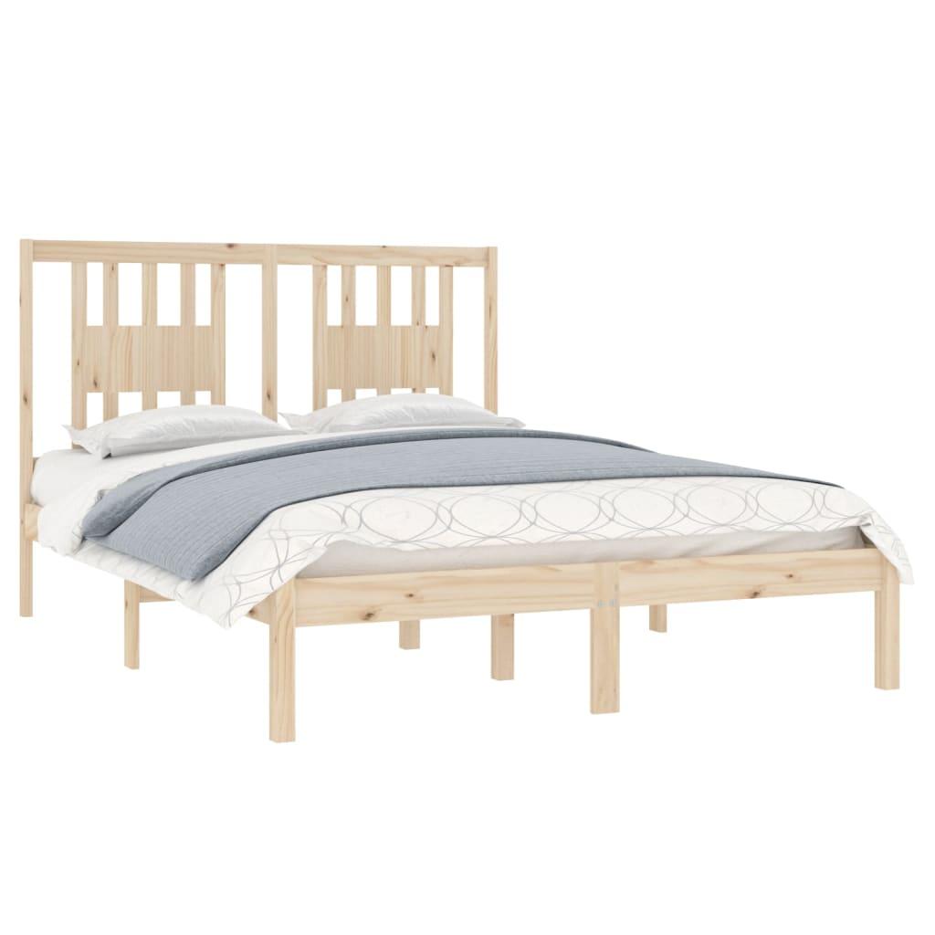 Bed Frame without Mattress Solid Wood 135x190 cm