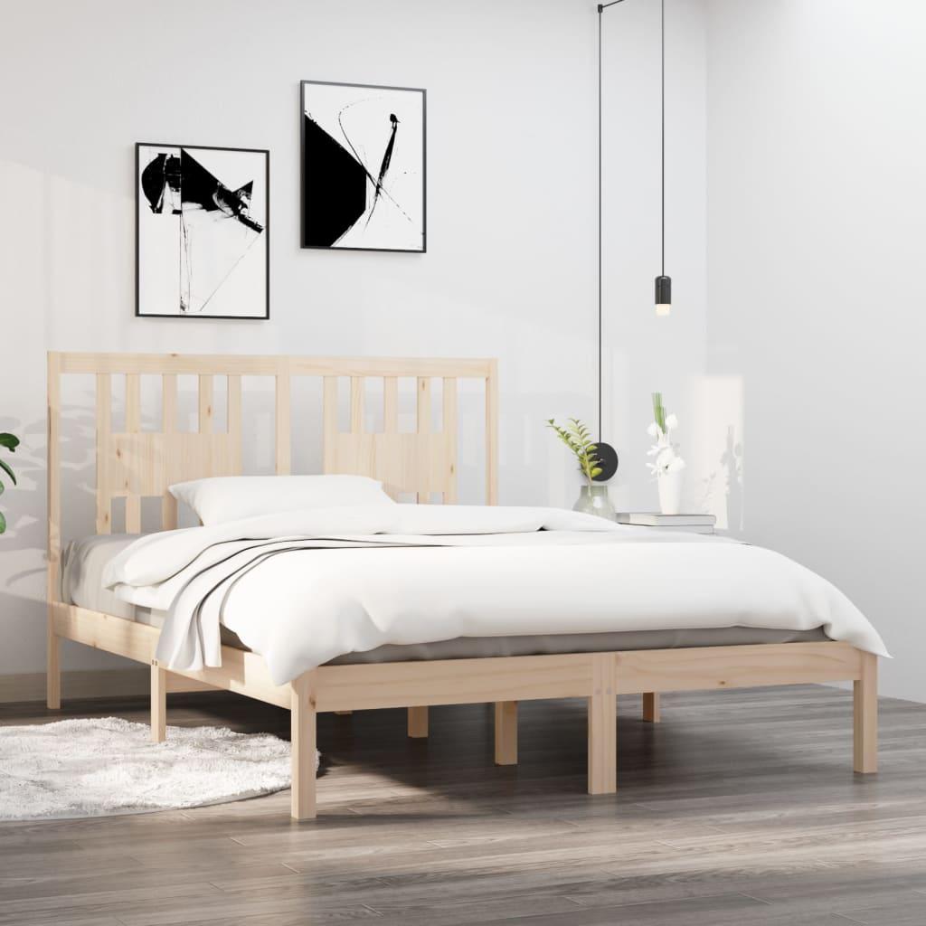 Bed Frame without Mattress Solid Wood 135x190 cm