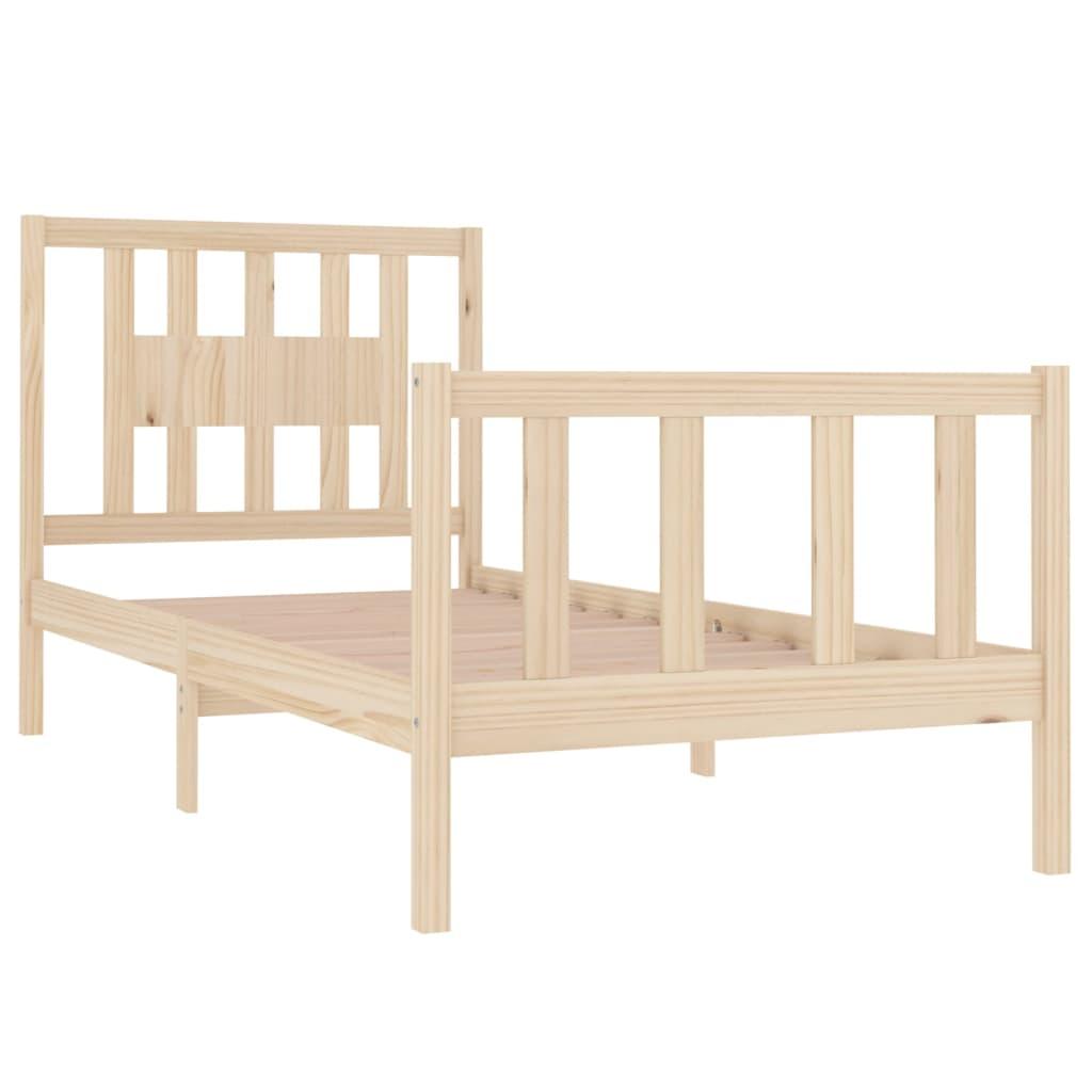 Bed Frame without Mattress Solid Wood 90x190 cm