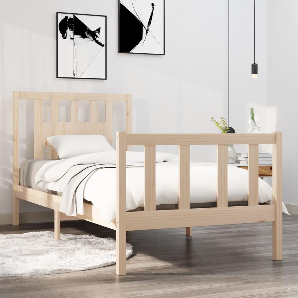 Bed Frame without Mattress Solid Wood 90x190 cm