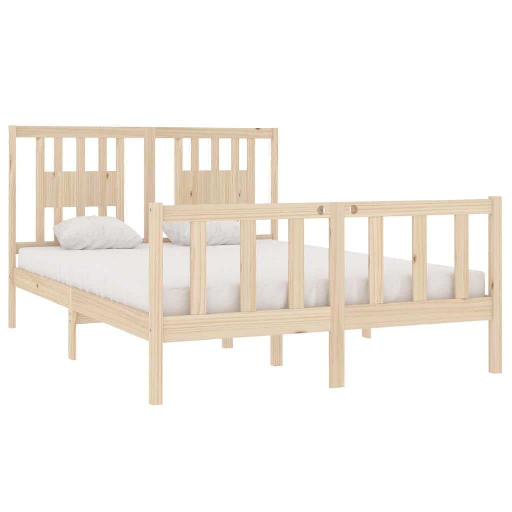 Bed Frame without Mattress 135x190 cm Solid Wood