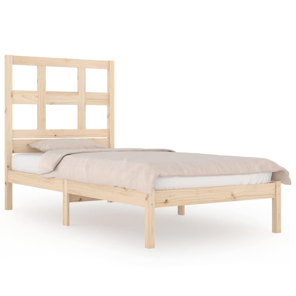 Bed Frame without Mattress 90x190 cm Solid Wood Pine