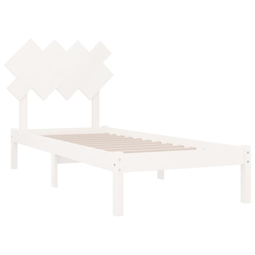 Bed Frame without Mattress White 90x190 cm Solid Wood