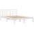 Bed Frame without Mattress White Solid Wood Pine 183x203 cm King