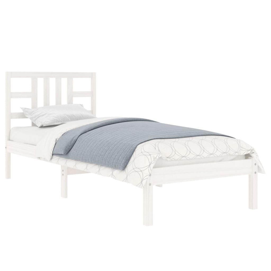 Bed Frame without Mattress White 90x190 cm Solid Wood