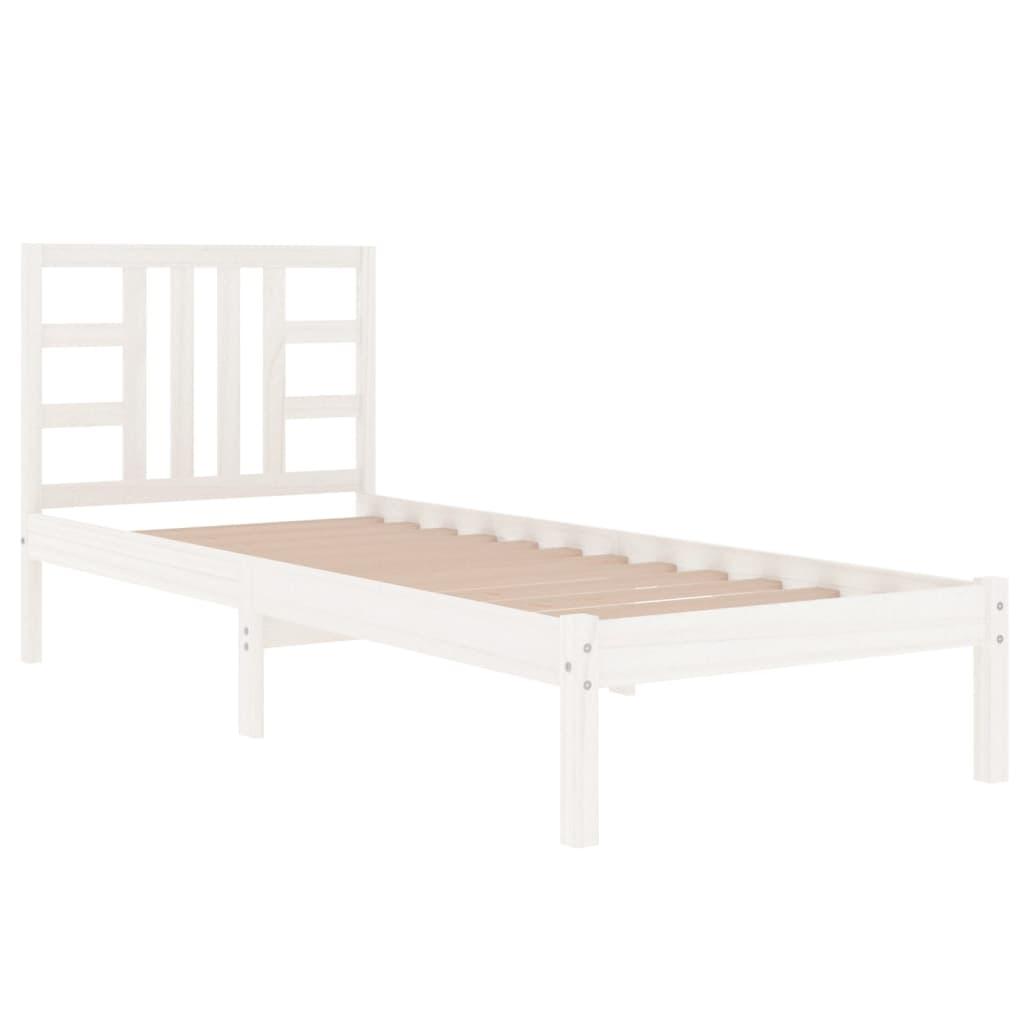 Bed Frame without Mattress White 90x190 cm Solid Wood