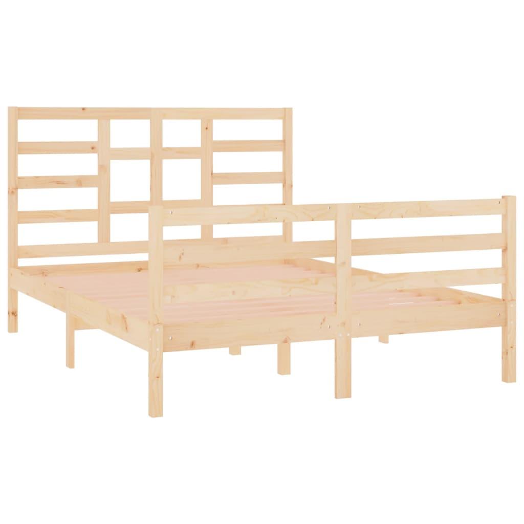 Bed Frame Solid Wood 135x190 cm 4FT6 Double
