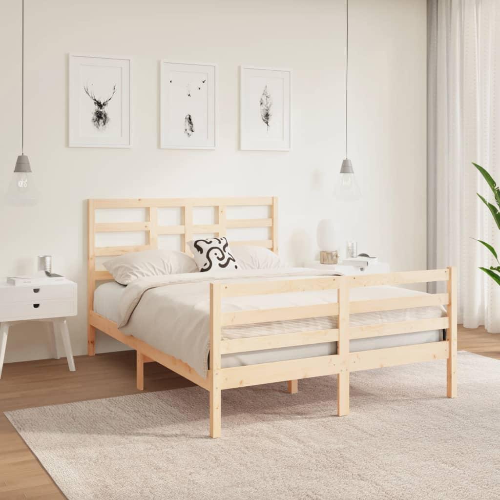 Bed Frame Solid Wood 135x190 cm 4FT6 Double