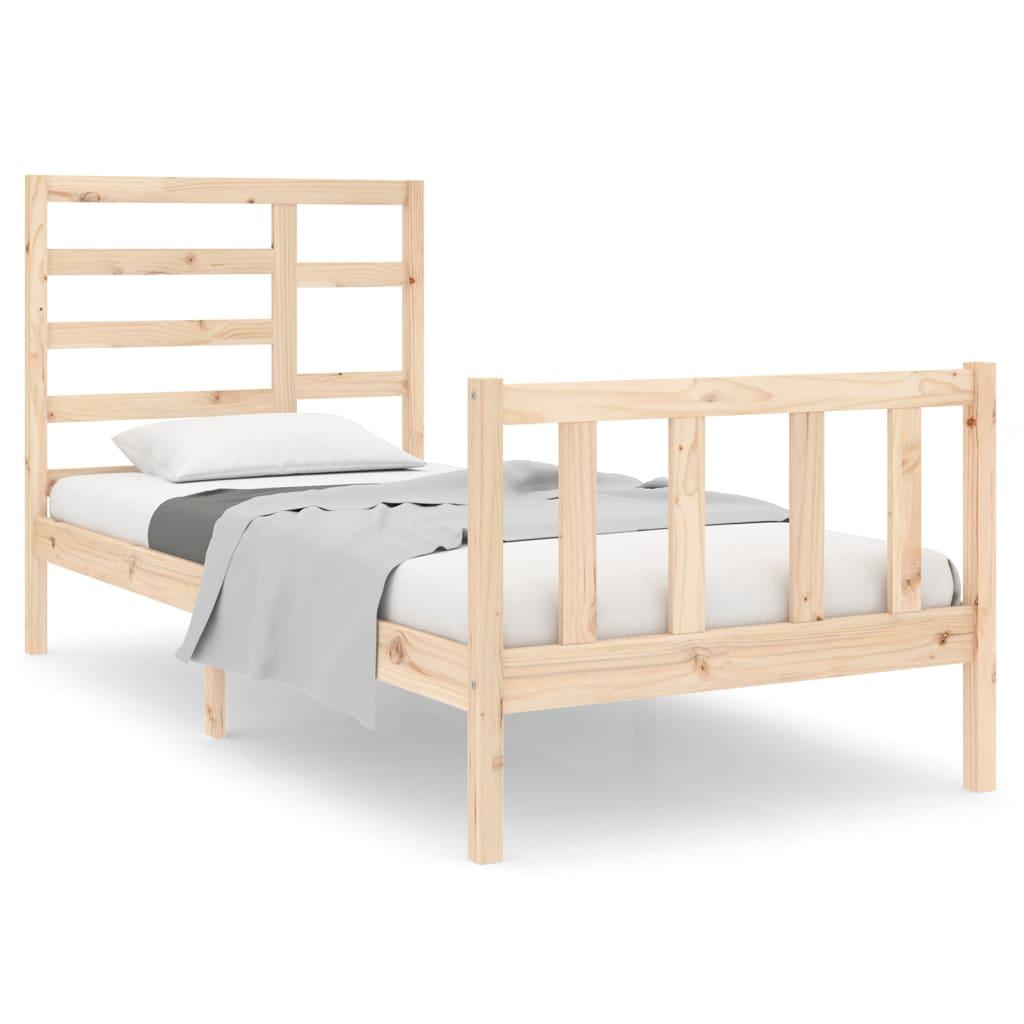 Bed Frame Solid Wood 90x190 cm 3FT Single
