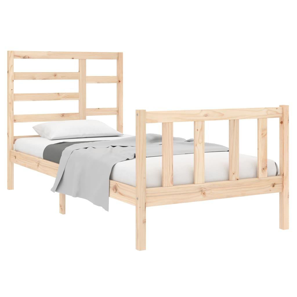 Bed Frame Solid Wood 90x190 cm 3FT Single