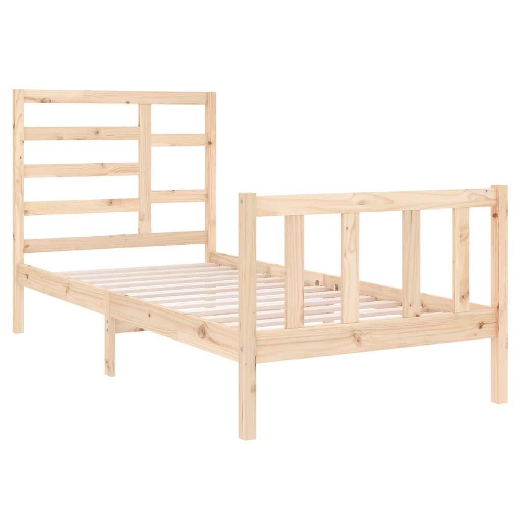 Bed Frame Solid Wood 90x190 cm 3FT Single