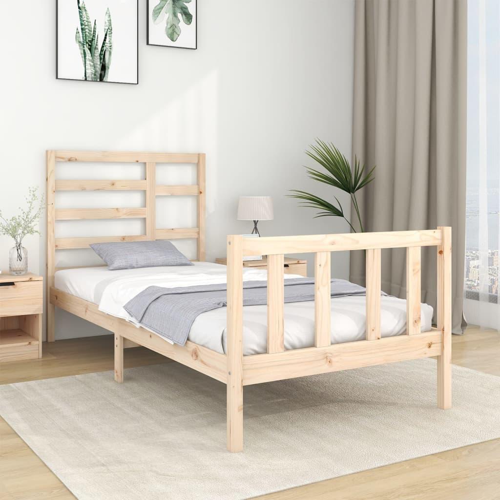 Bed Frame Solid Wood 90x190 cm 3FT Single