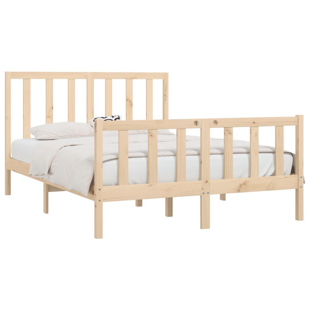 Bed Frame without Mattress 150x200 cm Solid Wood