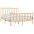 Bed Frame without Mattress 150x200 cm Solid Wood