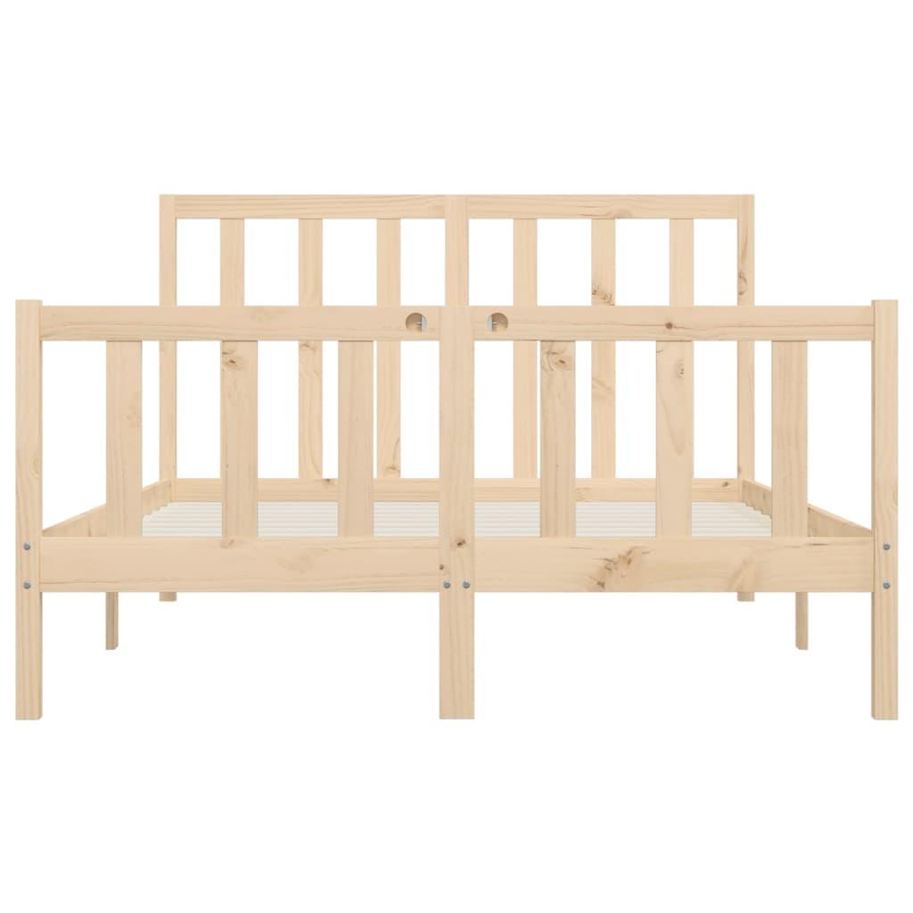 Bed Frame without Mattress 150x200 cm Solid Wood
