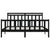 Bed Frame without Mattress Black Solid Wood Pine 183x203 cm King