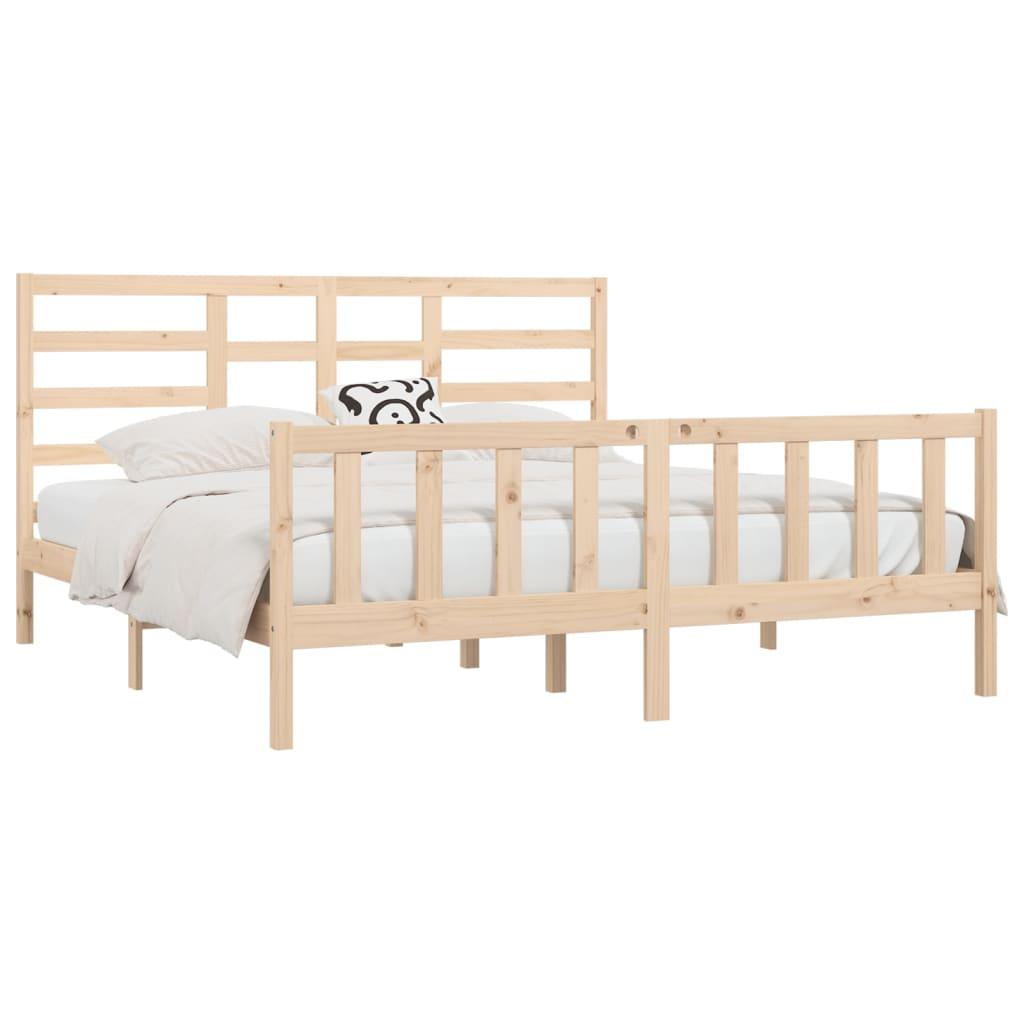 Bed Frame without Mattress 183x203 cm King Solid Wood