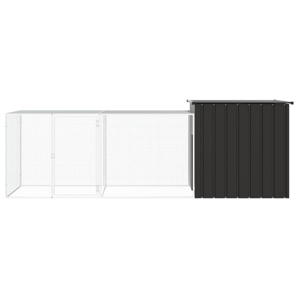 Chicken Cage Anthracite 300x91x100 cm Galvanised Steel