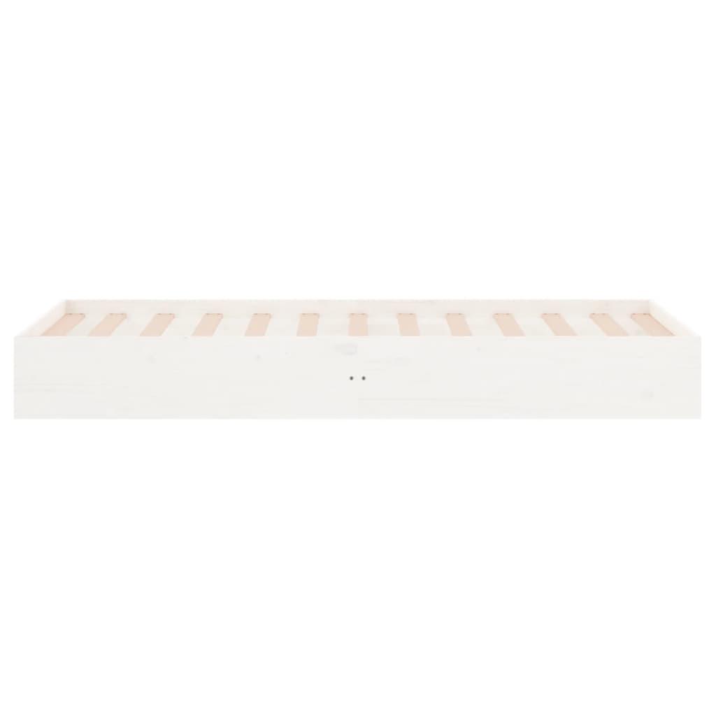 Bed Frame without Mattress White Solid Wood 90x190 cm