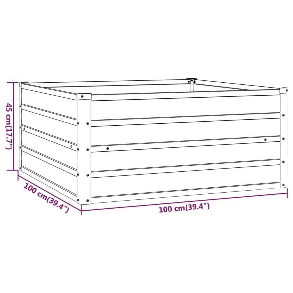 Garden Raised Bed Rusty 100x100x45 cm Corten Steel