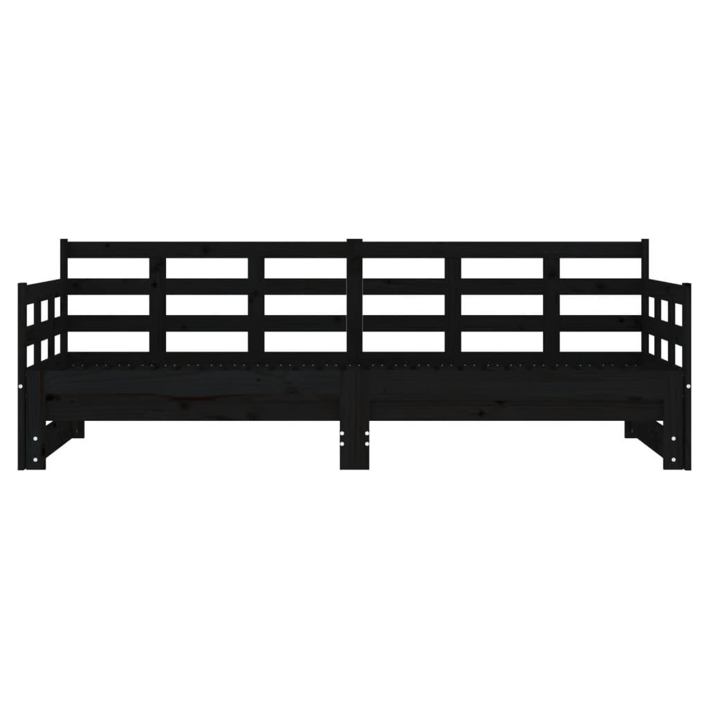 Pull-out Day Bed without Mattress Black 2x(90x190) cm