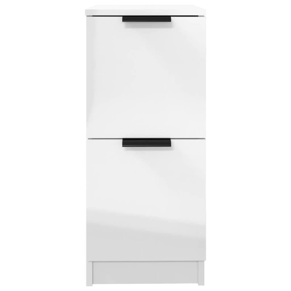 Sideboards 2 pcs High Gloss White 30x30x70 cm Engineered Wood