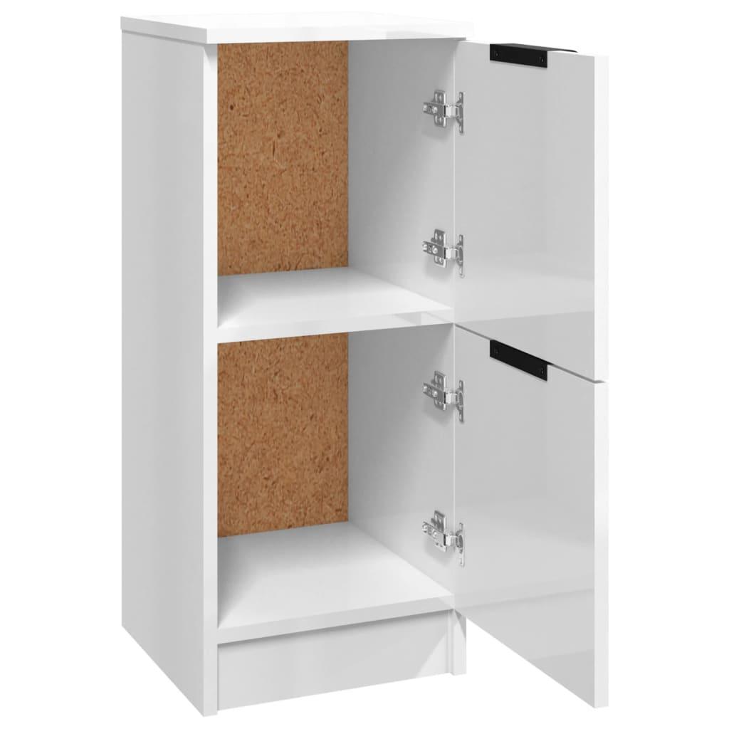 Sideboards 2 pcs High Gloss White 30x30x70 cm Engineered Wood