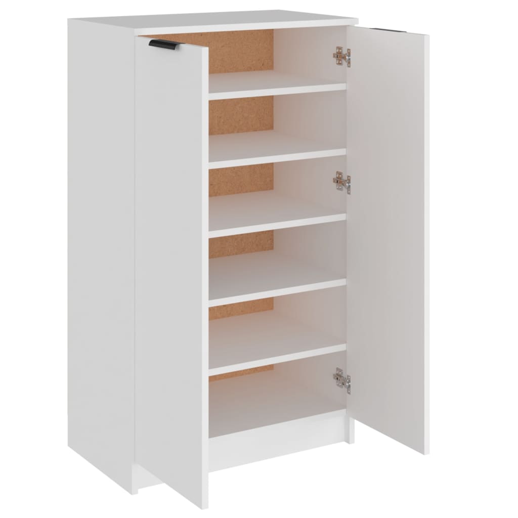 Shoe Cabinet White 59x35x100 cm Engineered Wood