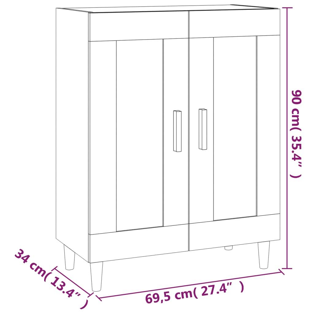 Sideboard Black 69.5x34x90 cm Engineered Wood