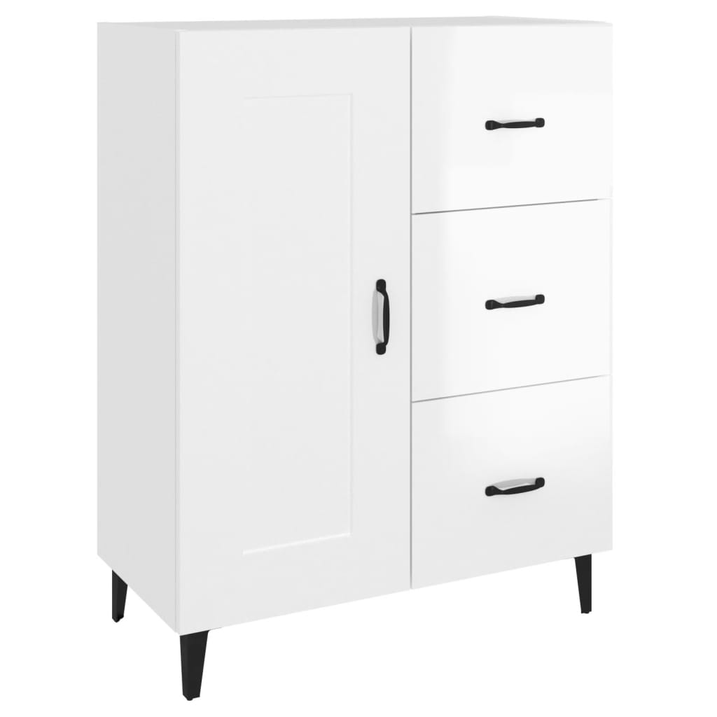 Sideboard High Gloss White 69.5x34x90 cm Engineered Wood