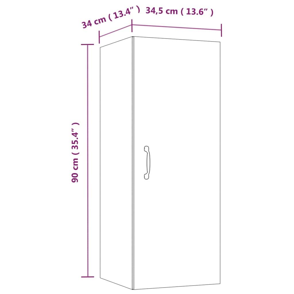 Hanging Wall Cabinet White 34.5x34x90 cm Engineered Wood