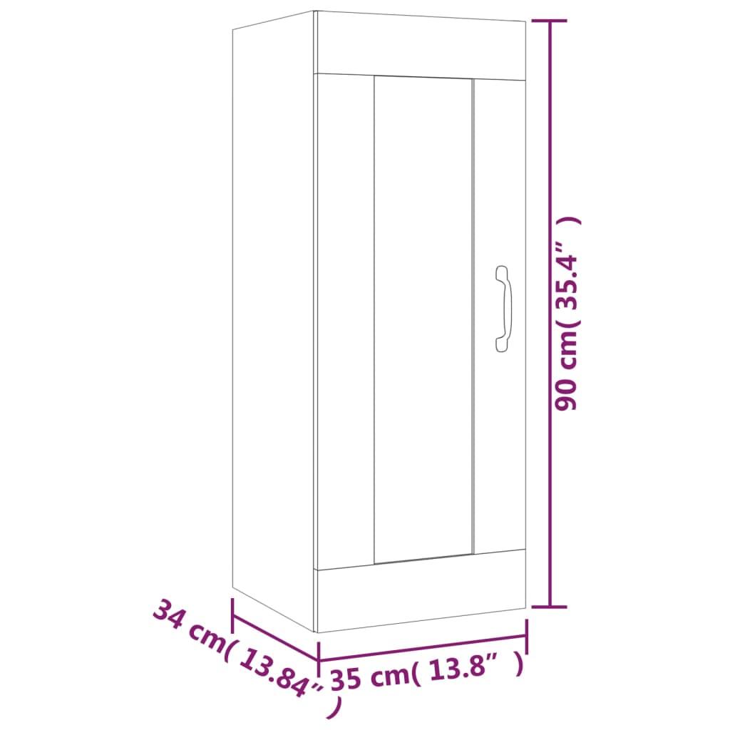 Hanging Cabinet High Gloss White 35x34x90 cm Engineered Wood