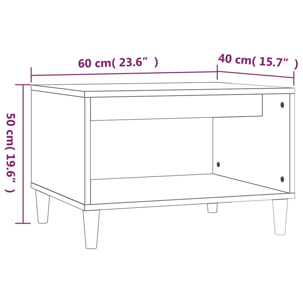Coffee Table High Gloss White 60x50x40 cm Engineered Wood