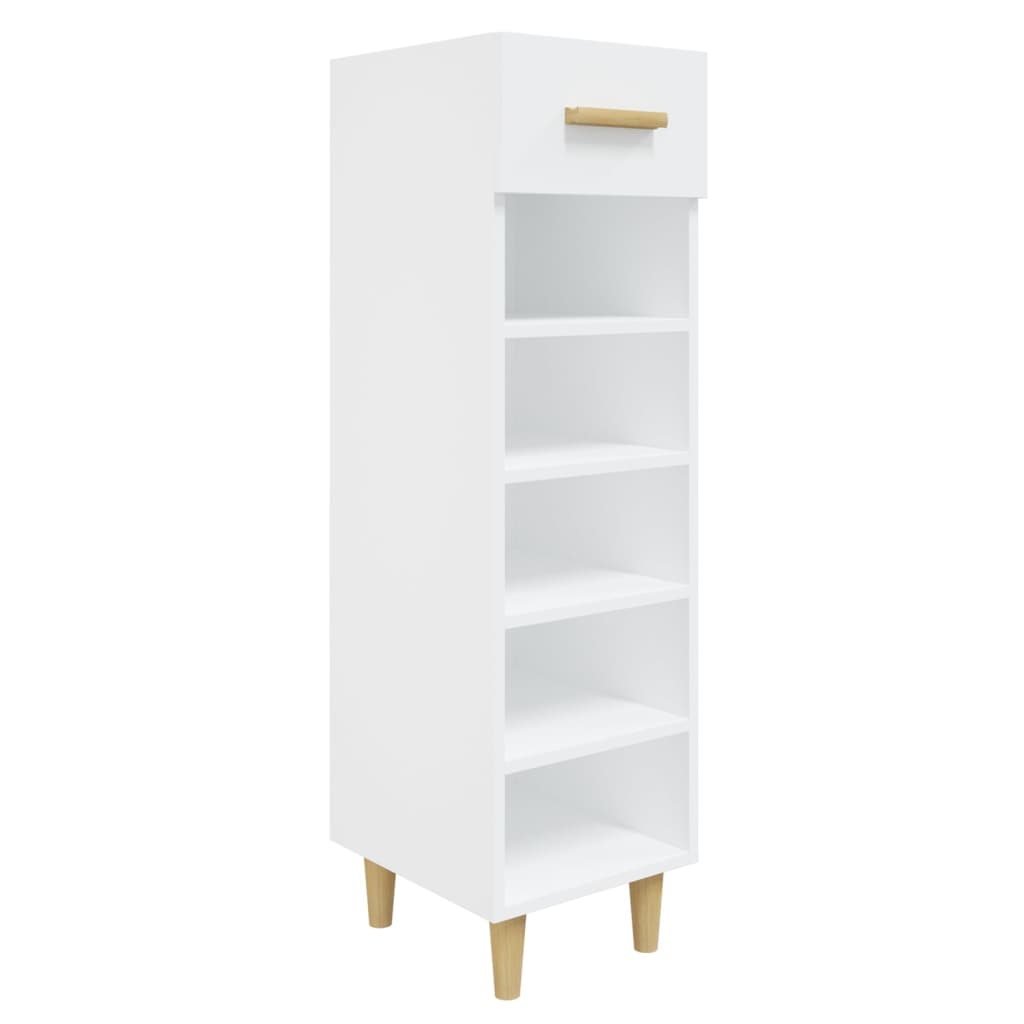 Shoe Cabinet High Gloss White 30x35x105 cm Engineered Wood