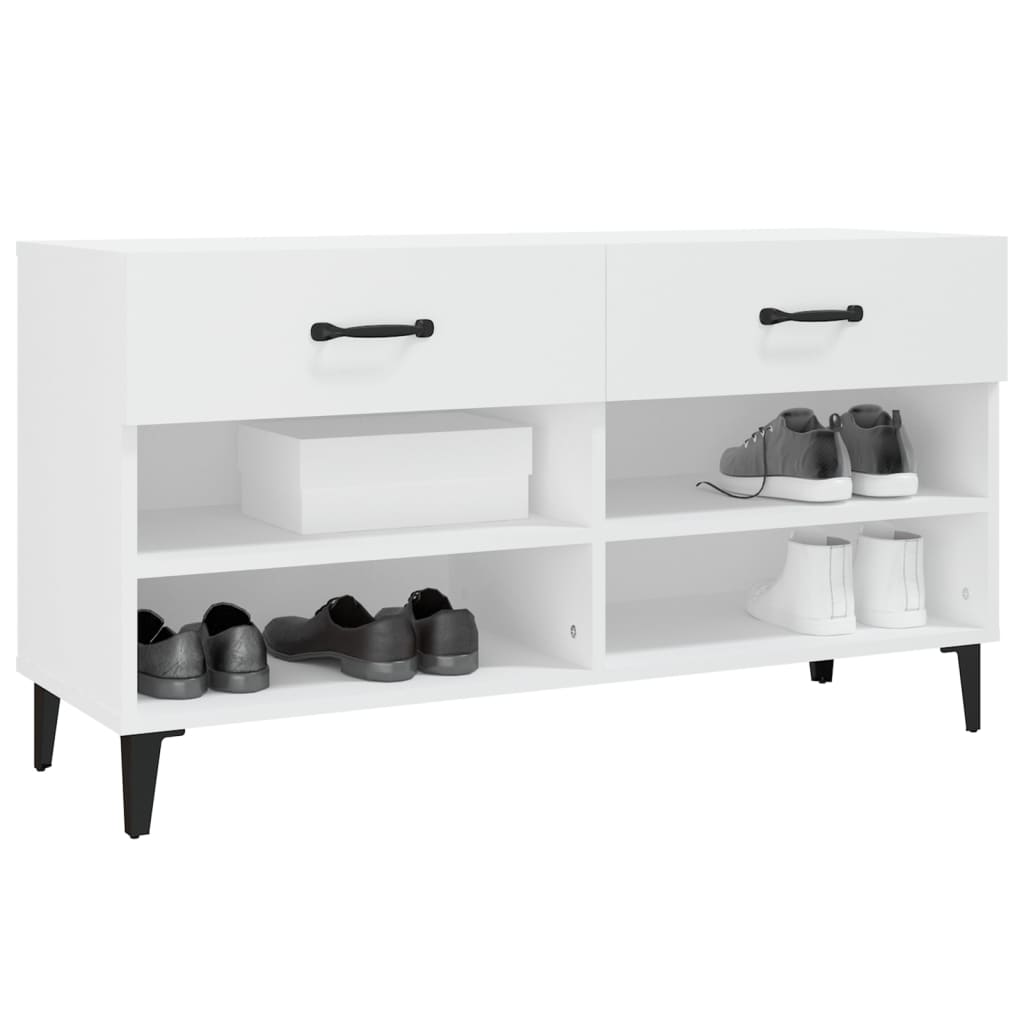 Shoe Cabinet White 102x35x55 cm Engineered Wood