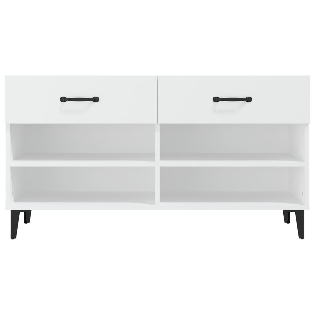 Shoe Cabinet White 102x35x55 cm Engineered Wood