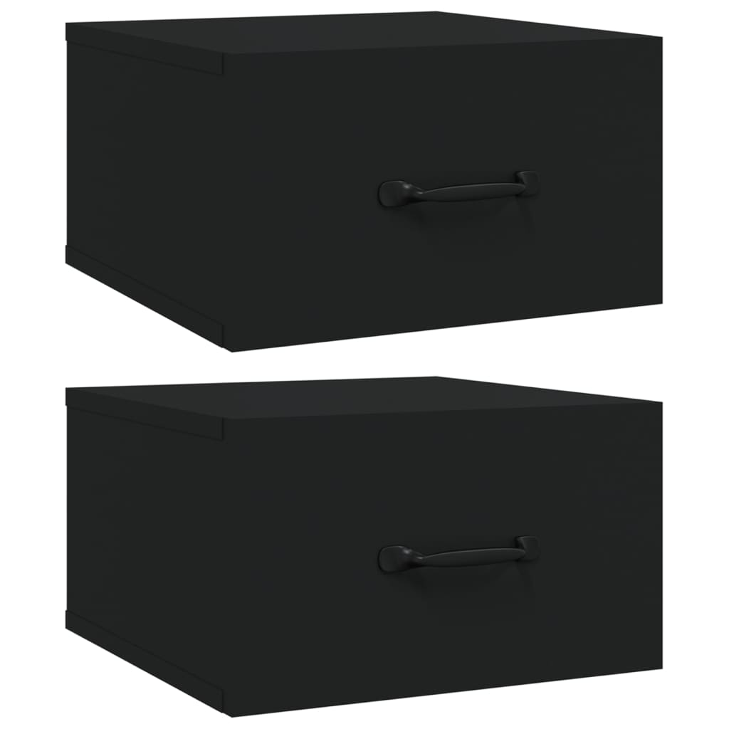 Wall-mounted Bedside Cabinets 2 pcs Black 35x35x20 cm