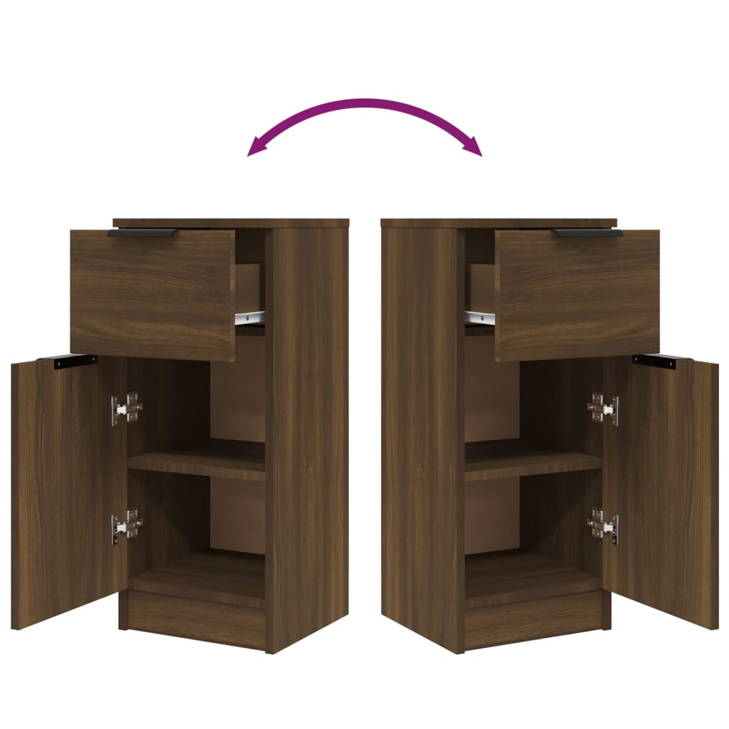 Sideboards 2 pcs Brown Oak 30x30x70 cm Engineered Wood