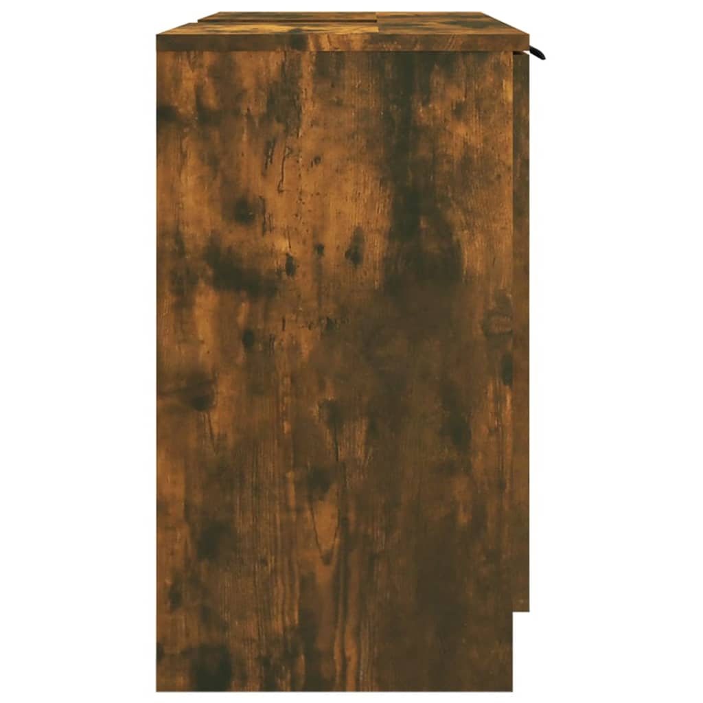Bathroom Cabinet Smoked Oak 64.5x33.5x59 cm Engineered Wood