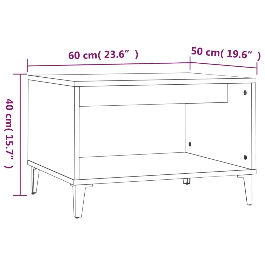 Coffee Table Smoked Oak 60x50x40 cm Engineered Wood