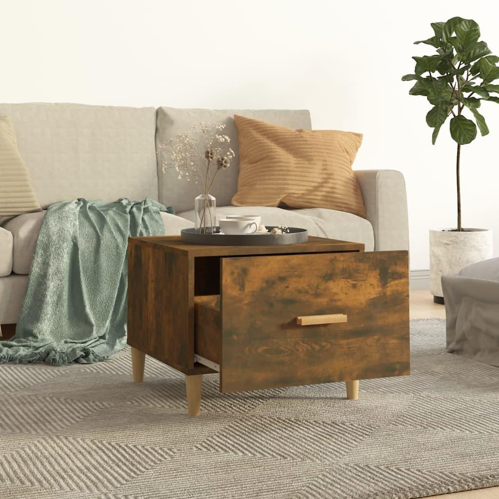 Coffee Tables 2 pcs Smoked Oak 50x50x40 cm Engineered Wood