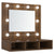 Mirror Cabinet with LED Brown Oak 60x31.5x62 cm