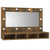 Mirror Cabinet with LED Smoked Oak 90x31.5x62 cm