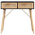 Console Table Black 80x30x75 cm Solid Wood Pine&Natural Rattan