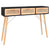Console Table Black 105x30x75 cm Solid Wood Pine&Natural Rattan